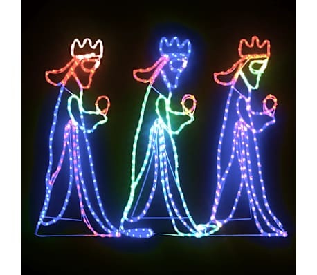 vidaXL Kerstfiguren drie koningen met 504 LED's 99,5x45,5 cm