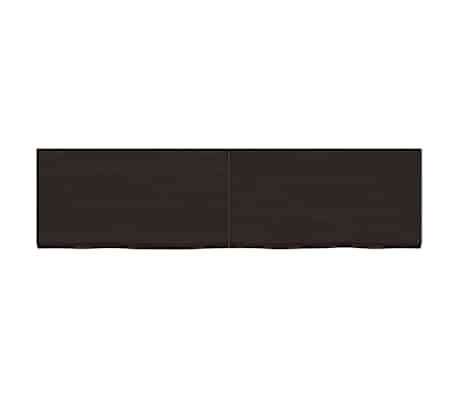 vidaXL Wastafelblad 220x60x(2-6) cm behandeld massief hout donkerbruin
