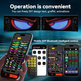 2 stuks duivelsooglampen voor auto's, led-ogen voor auto, programmeerbaar led-display, auto met app-besturing en afstandsbediening, dhz dynamisch led-display voor elke auto (12 x 60 cm)