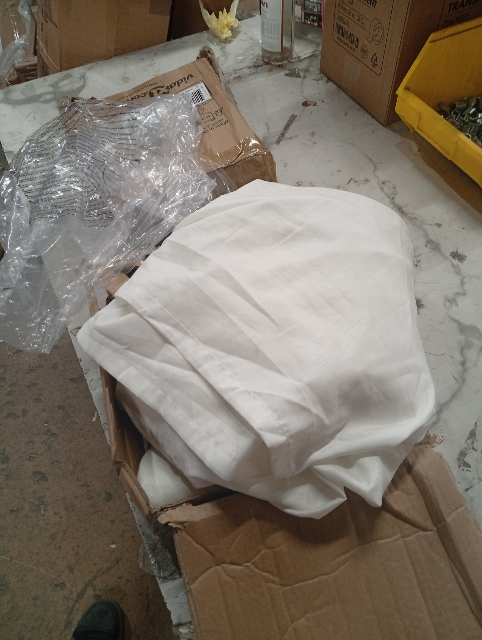 vidaXL Gordijnen met gordijnen 2 pcs Zuiverwit Polyester