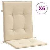 vidaXL Tuinstoelkussens 6 st 100x50x3 cm oxford stof beige