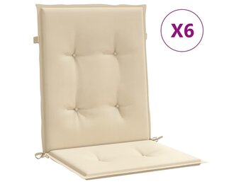 vidaXL Tuinstoelkussens 6 st 100x50x3 cm oxford stof beige