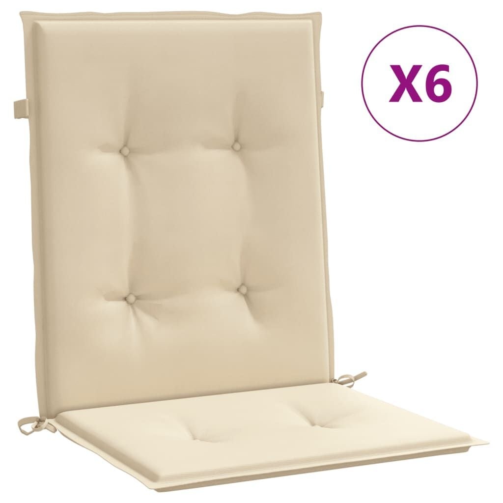 vidaXL Tuinstoelkussens 6 st 100x50x3 cm oxford stof beige