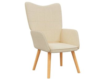 vidaXL Relaxstoel stof crèmekleurig