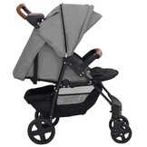 vidaXL Kinderwagen 2-in-1 staal lichtgrijs