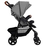 vidaXL Kinderwagen 2-in-1 staal lichtgrijs