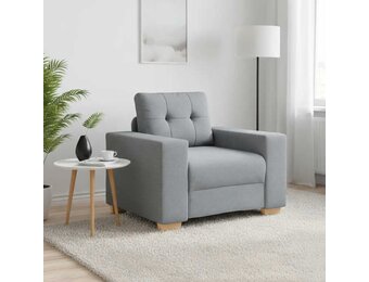 vidaXL Fauteuil 60 cm stof lichtgrijs