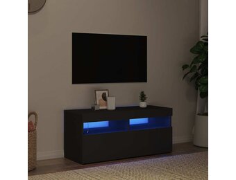 vidaXL Tv-meubel met LED-verlichting 90x35x40 cm zwart