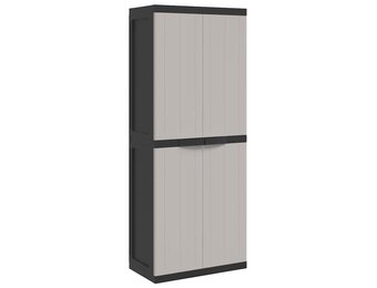 VidaXL Tuinkast 65x37x165cm Polypropeen Grijs/Zwart - 34% Korting