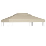 vidaXL Vervangend tentdoek prieel 310 g/m² 3x4 m beige