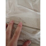 vidaXL Schommelstoel met voetenbank stof crèmekleurig