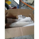 vidaXL Schommelstoel met voetenbank stof crèmekleurig