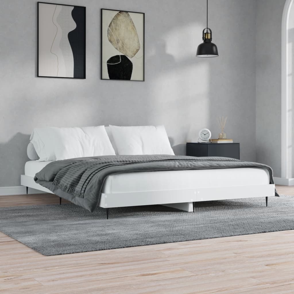 vidaXL Wit Bedframe 160x200cm Spaanplaat - 54% Korting!