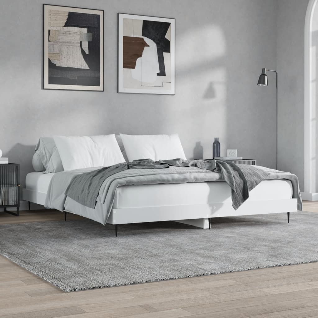 vidaXL Wit Bedframe 160x200cm Spaanplaat - 54% Korting!