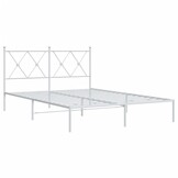 vidaXL Bedframe met hoofdbord metaal wit 140x200 cm