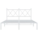 Retoertje: Wit Metaal Bedframe met Hoofdbord - 140x200 cm (33% Korting)