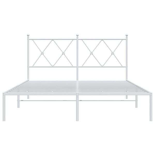 vidaXL Bedframe met hoofdbord metaal wit 140x200 cm