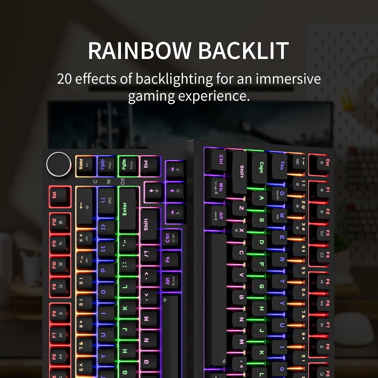 Newmen GM326 Mechanisch Gaming Toetsenbord 75% Zwart met Rode Switches en LED Verlichting