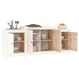 vidaXL Dressoir 164x37x68 cm massief grenenhout wit