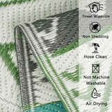 Famibay Waterdicht en Omkeerbaar Plastic Buitenkleed voor Tuin, Terras, Strand, BBQ - Blauw/Groen