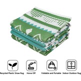 Famibay Waterdicht en Omkeerbaar Plastic Buitenkleed voor Tuin, Terras, Strand, BBQ - Blauw/Groen