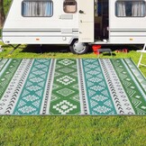 Famibay Waterdicht en Omkeerbaar Plastic Buitenkleed voor Tuin, Terras, Strand, BBQ - Blauw/Groen