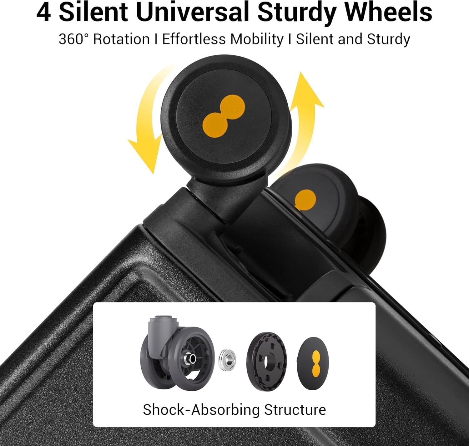 LEVEL8 Hegent Zipless Koffer 24 inch Aluminium Frame Zwart