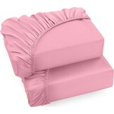 Utopia Bedding hoeslaken 90 x 200 cm, Roze - 2 stuks