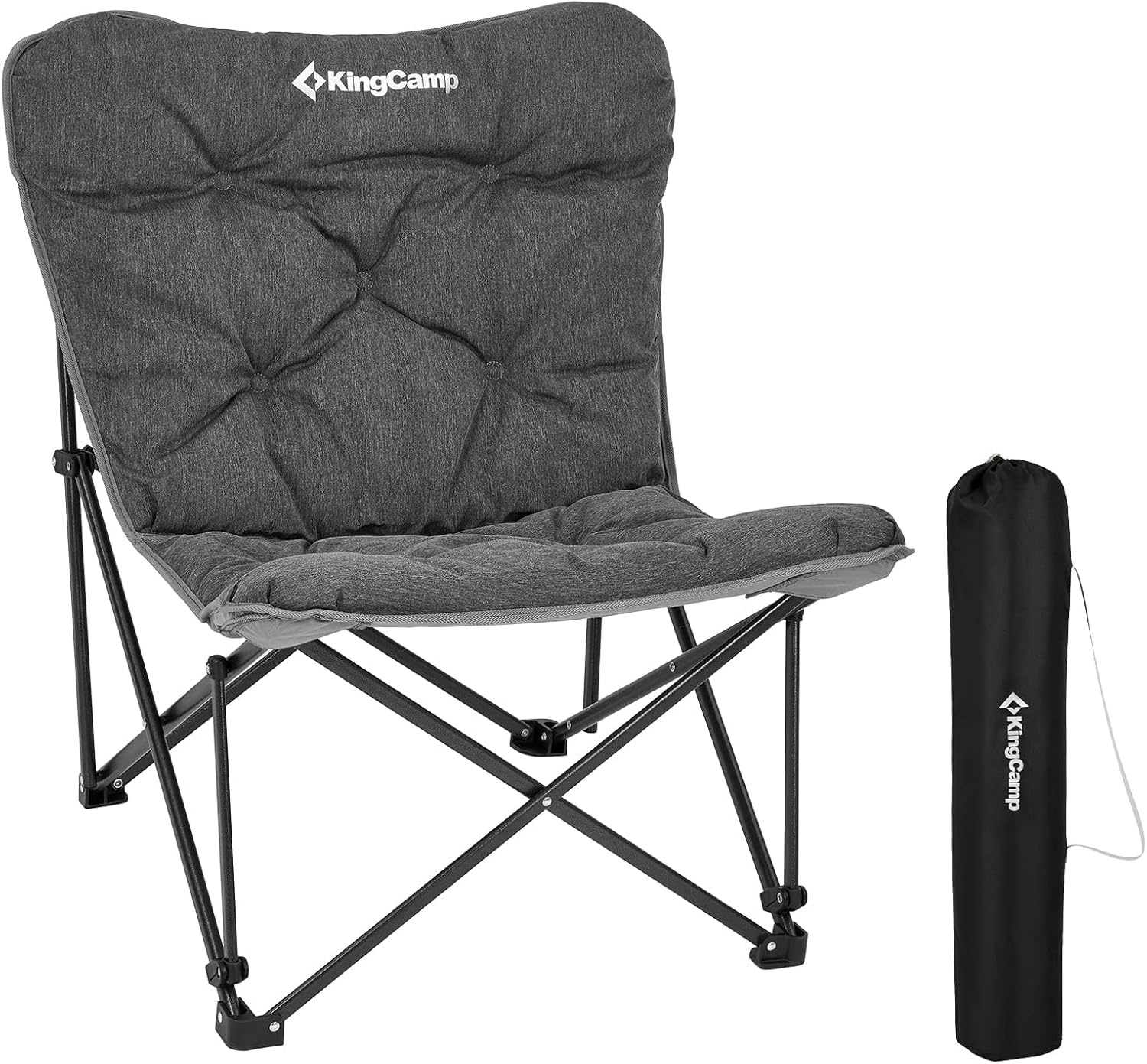 KingCamp Campingstoel, opvouwbaar, licht, campingstoel, hoge rugleuning, comfortabele bekleding, campingstoel, XXL met tas, relaxstoel voor camping, tuin, balkon, strand, outdoor, vlinder,