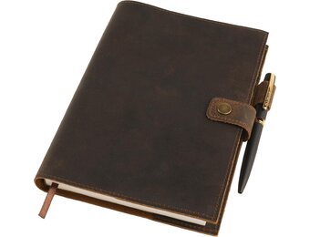 A5 Leren Notitieboek Lined Bruin - Heruitgeefbaar & 37% Korting