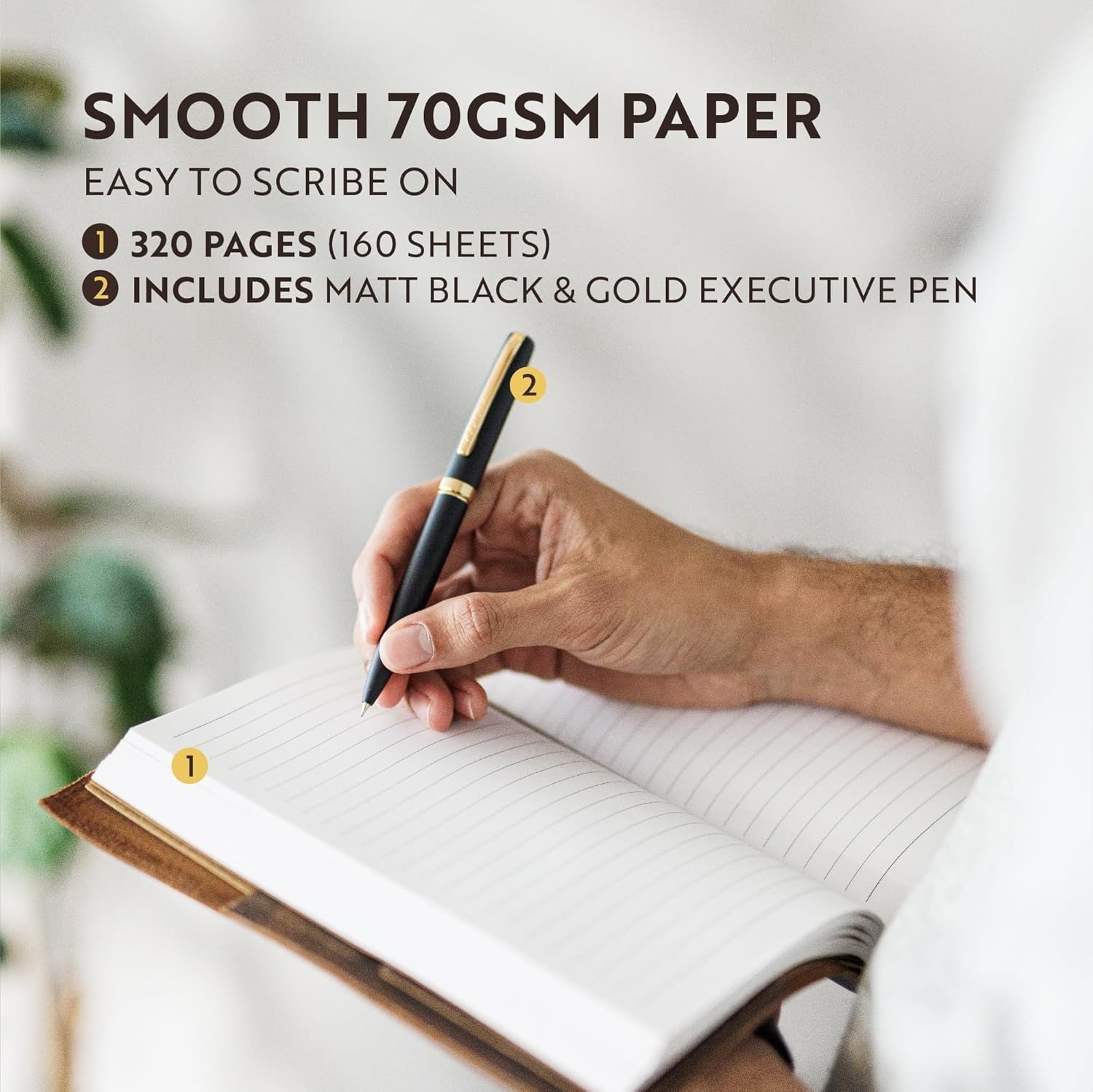 A5 Leren Notitieboek Lined Bruin - Heruitgeefbaar & 37% Korting