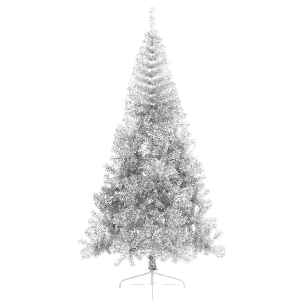 Zilverkleurige Halve Kunstkerstboom 240 cm | 37% Korting