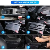 Armsteun Peugeot 208 (13-18) met 7 USB & Opbergvak - 39% Korting!