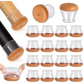 16x Transparante Stoelpootdoppen met Vilt - 14-20 mm - 19% Korting