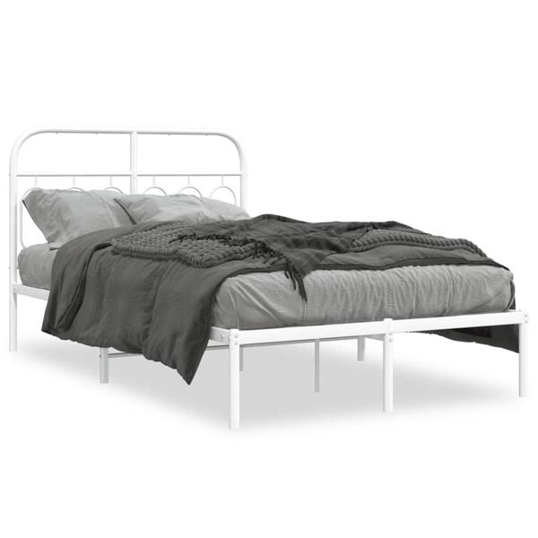vidaXL Wit Metalen Bedframe 120x190cm - 62% Korting!