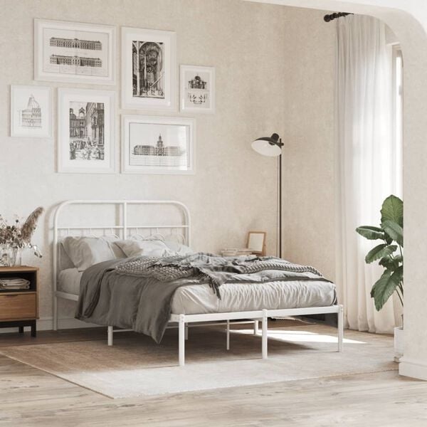 vidaXL Wit Metalen Bedframe 120x190cm - 62% Korting!