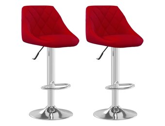 VidaXL Barkrukken (2 stuks) Fluweel Wijnrood - 46% Korting!