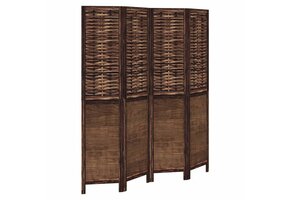 vidaXL Kamerscherm 4 Panelen Paulowniahout - Donkerbruin | 34% Korting