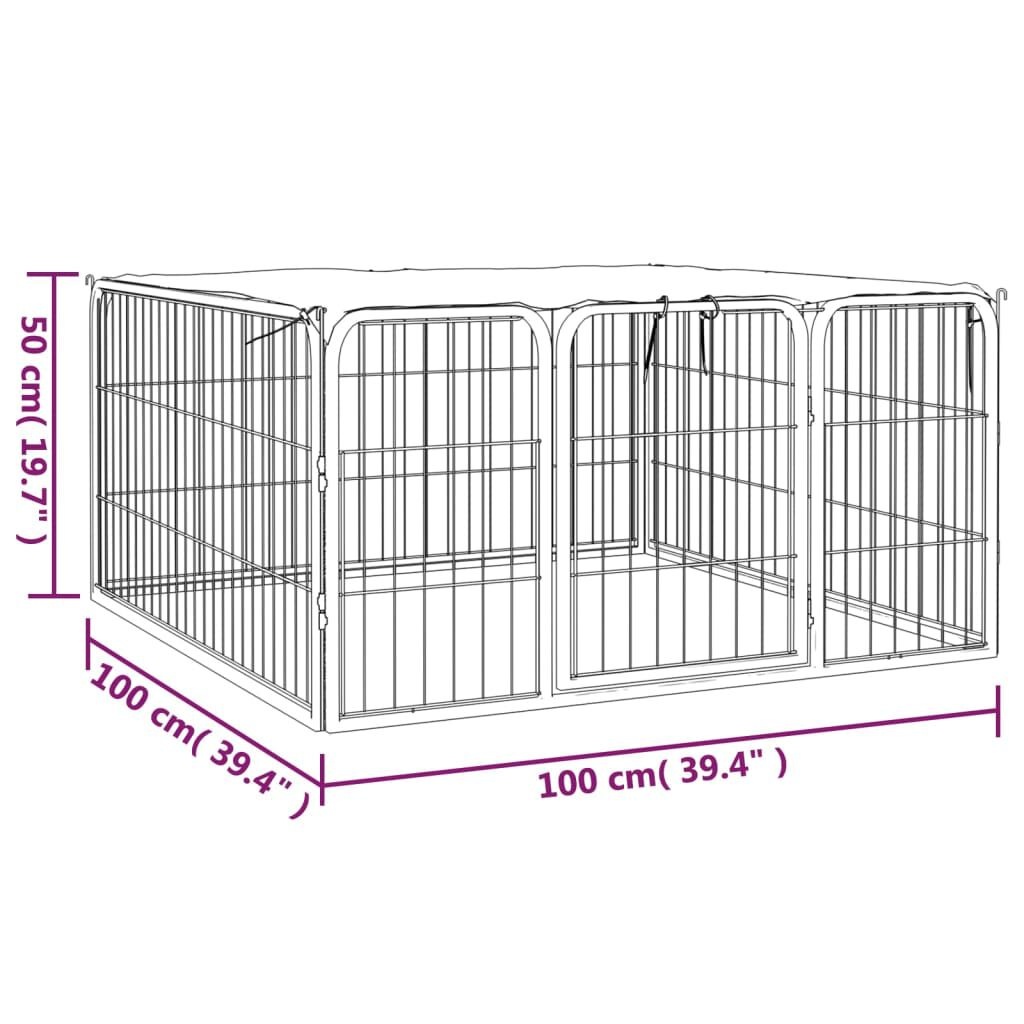 vidaXL Hondenkennel: 4 panelen, 100x50cm, Zwart - 33% Korting