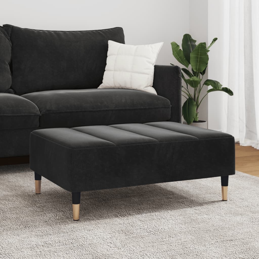 VidaXL Voetenbank Fluweel Zwart - 61% Korting