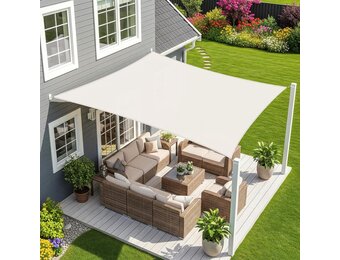 Sunnylaxx Zonnezeil 5x6m Crema - Waterdicht & UV-beschermend - 28% Korting!