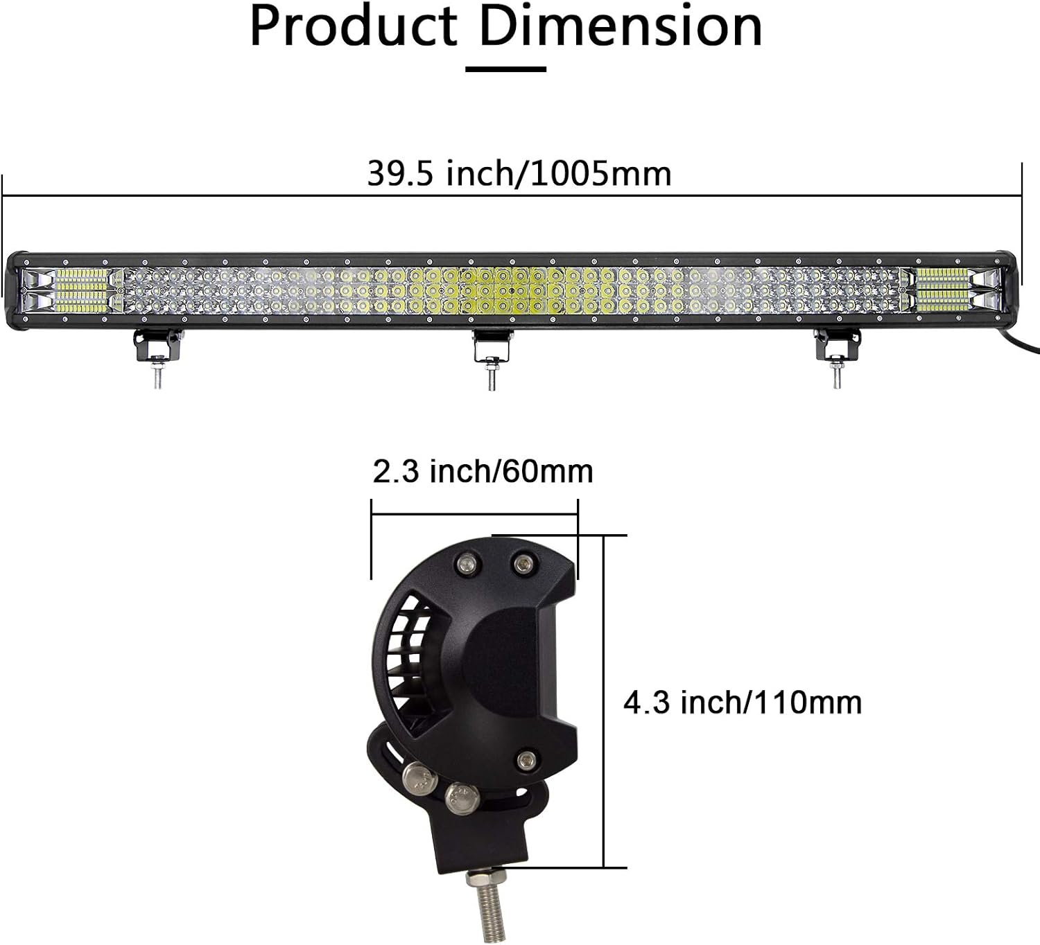PICAA LED Light Bar 39" 540W Zwart - 58% Korting