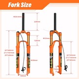 ZTZ Mountainbike Voorvork 26-29" Luchtdruk - 58% Korting
