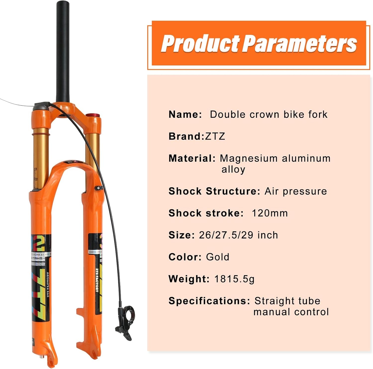 ZTZ Mountainbike Voorvork 26-29" Luchtdruk - 58% Korting