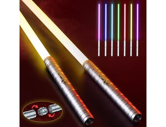 Set van 2 Zilveren Lichtzwaarden met 15 Kleuren & Geluid (-34%)