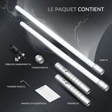 Set van 2 Zilveren Lichtzwaarden met 15 Kleuren & Geluid (-34%)