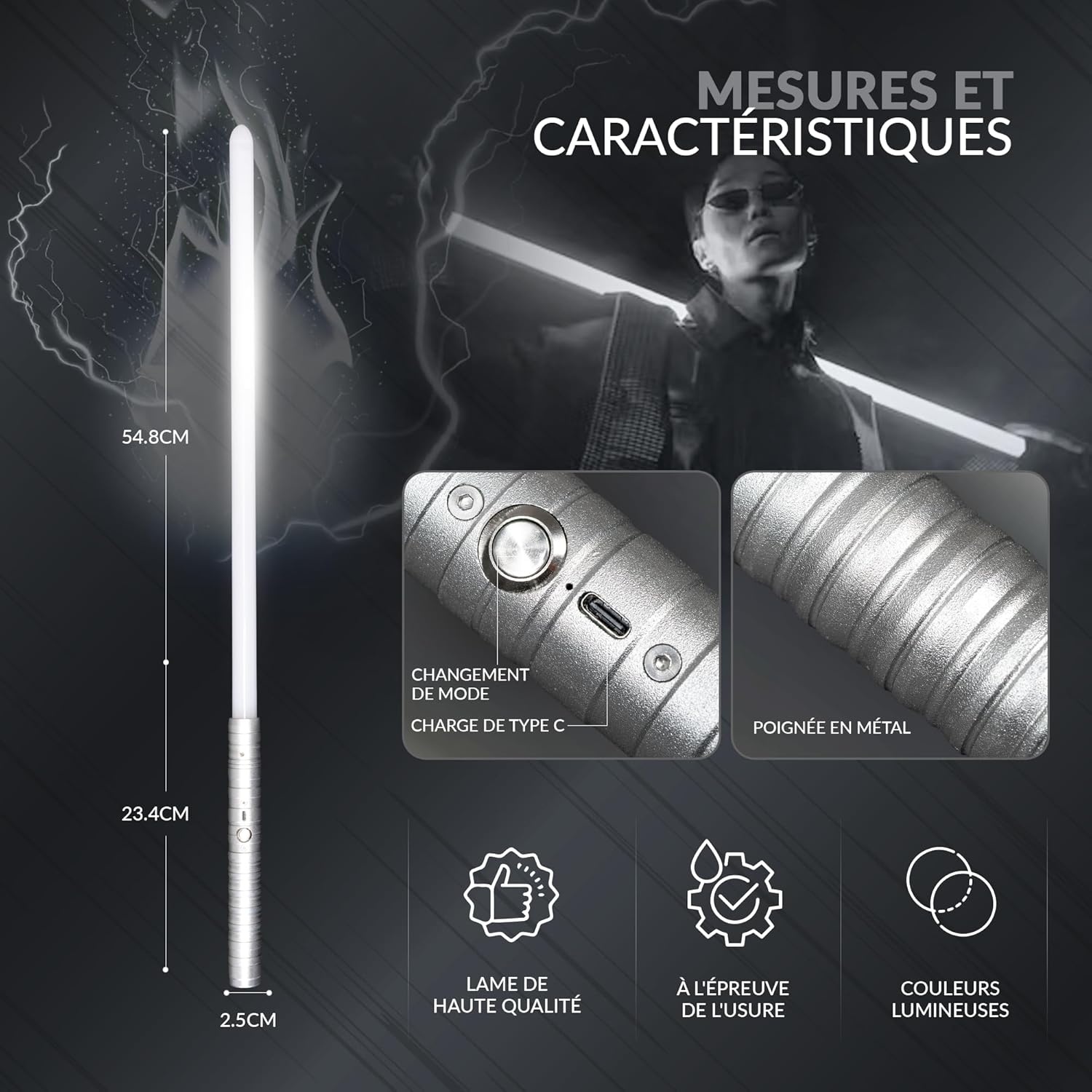 Set van 2 Zilveren Lichtzwaarden met 15 Kleuren & Geluid (-34%)