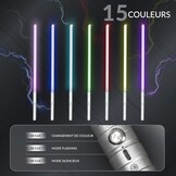 Set van 2 Zilveren Lichtzwaarden met 15 Kleuren & Geluid (-34%)