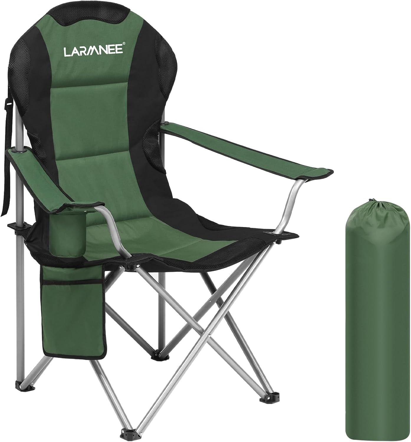 Zwarte Klapstoel met Bekerhouder - 34% Korting