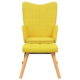 VidaXL Schommelstoel met Voetenbank - Stof Mosterdgeel (59% Korting)